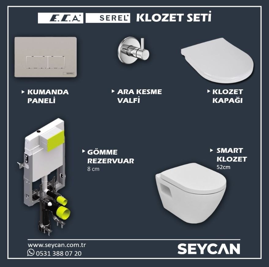 Serel Concealed Cistern (For Wall Hung WC) Set